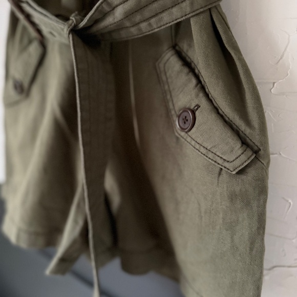 Reiss | Size 0 | Utility Short-Sleeve Belted Romper | Olive Green - Picture 6 of 11